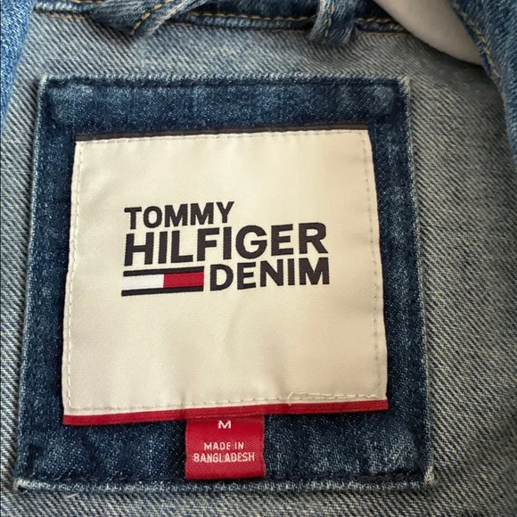 Tommy Hilfiger 90s Revival Streetwear Denim Striped Mixed-Wash Trucker Jacket M - Picture 5 of 9